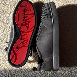 Christian Louboutin Men's Black Spiked Sneakers